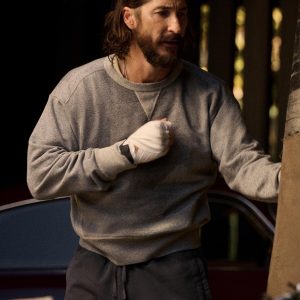Two Tone Heather Grey Welterweight Double V Crew Sweatshirt