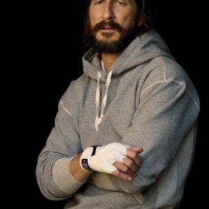 Two Tone Heather Grey Welterweight Hooded Sweatshirt