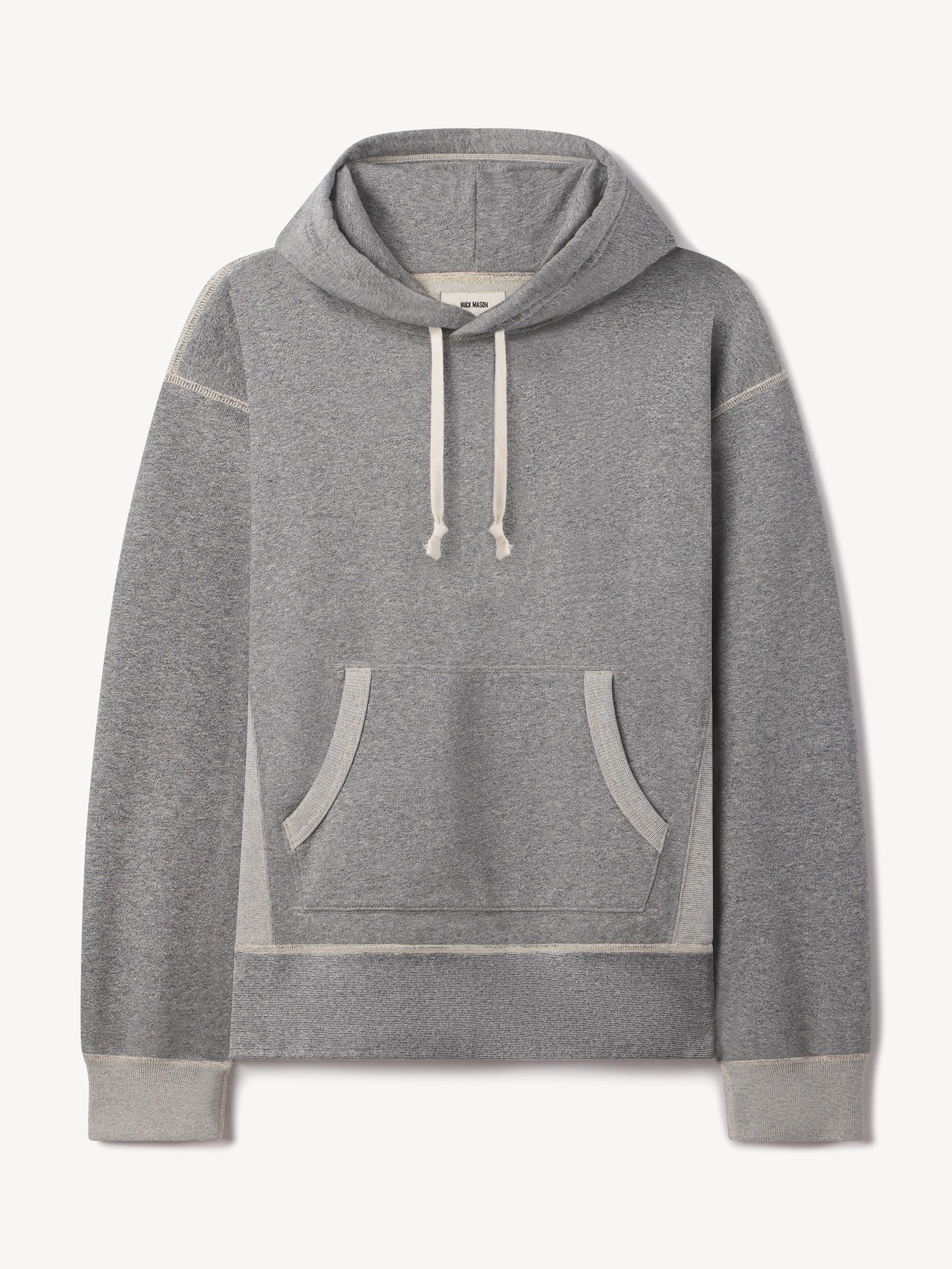Two Tone Heather Grey Welterweight Hooded Sweatshirt - Image 2