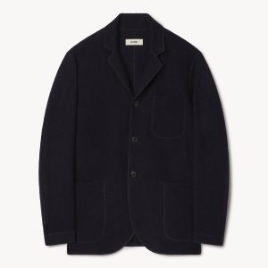 Navy Felted Chore Coat