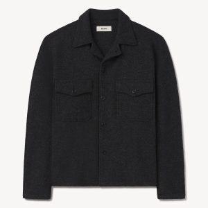 Marled Deep Charcoal Felted Wool Field Shirt