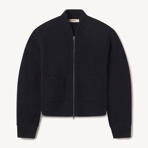 Dark Navy Heritage Wool Zip Cardigan