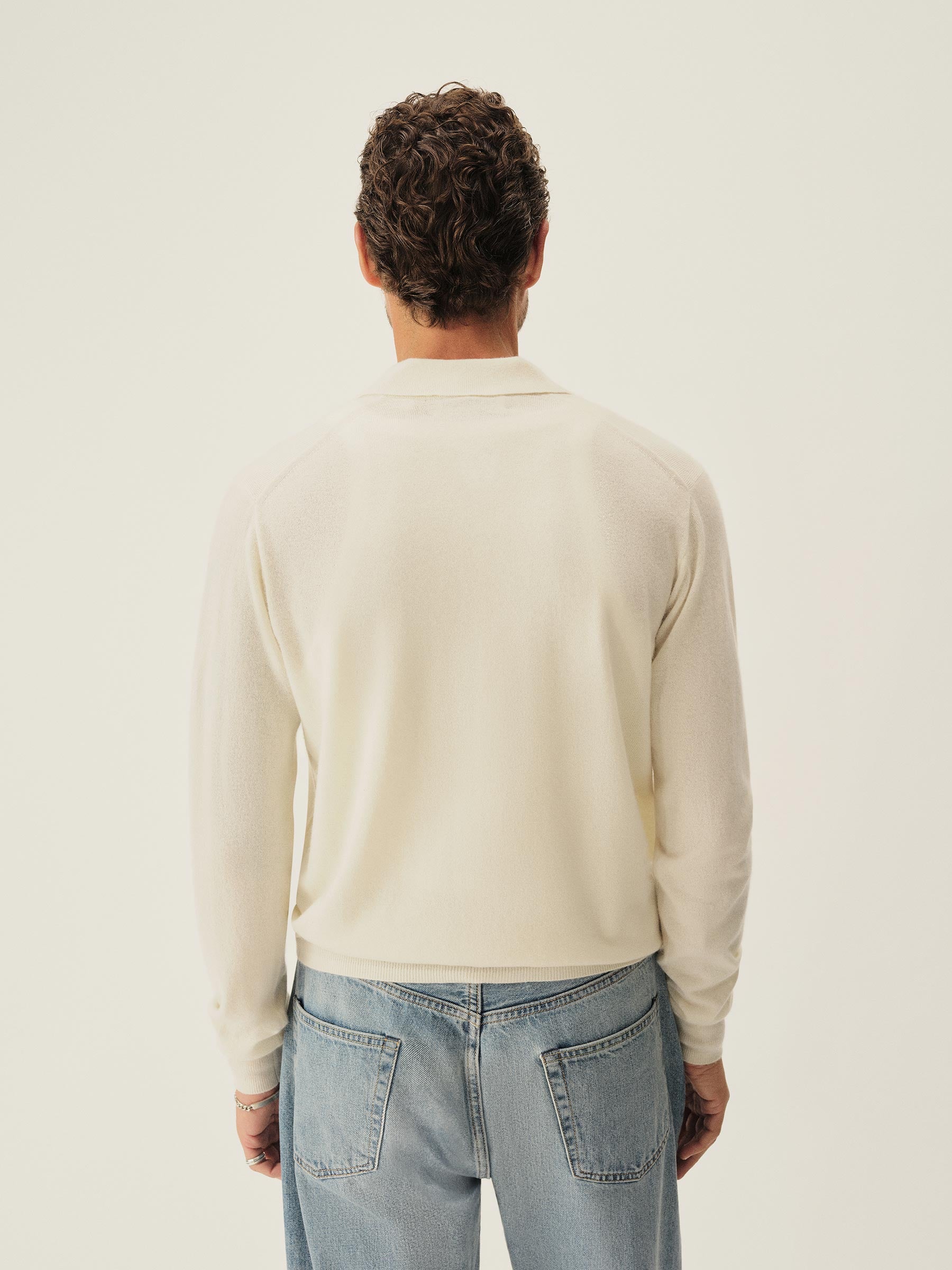 Ecru California Cashmere Button Down Shirt - Image 5