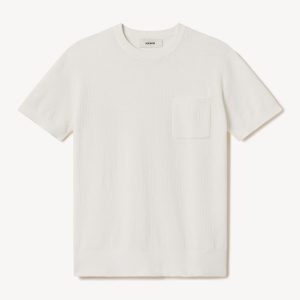 White Yuma Hemp Rib Knit Pocket Tee