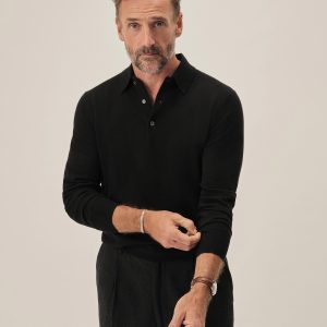 Black California Cashmere Polo