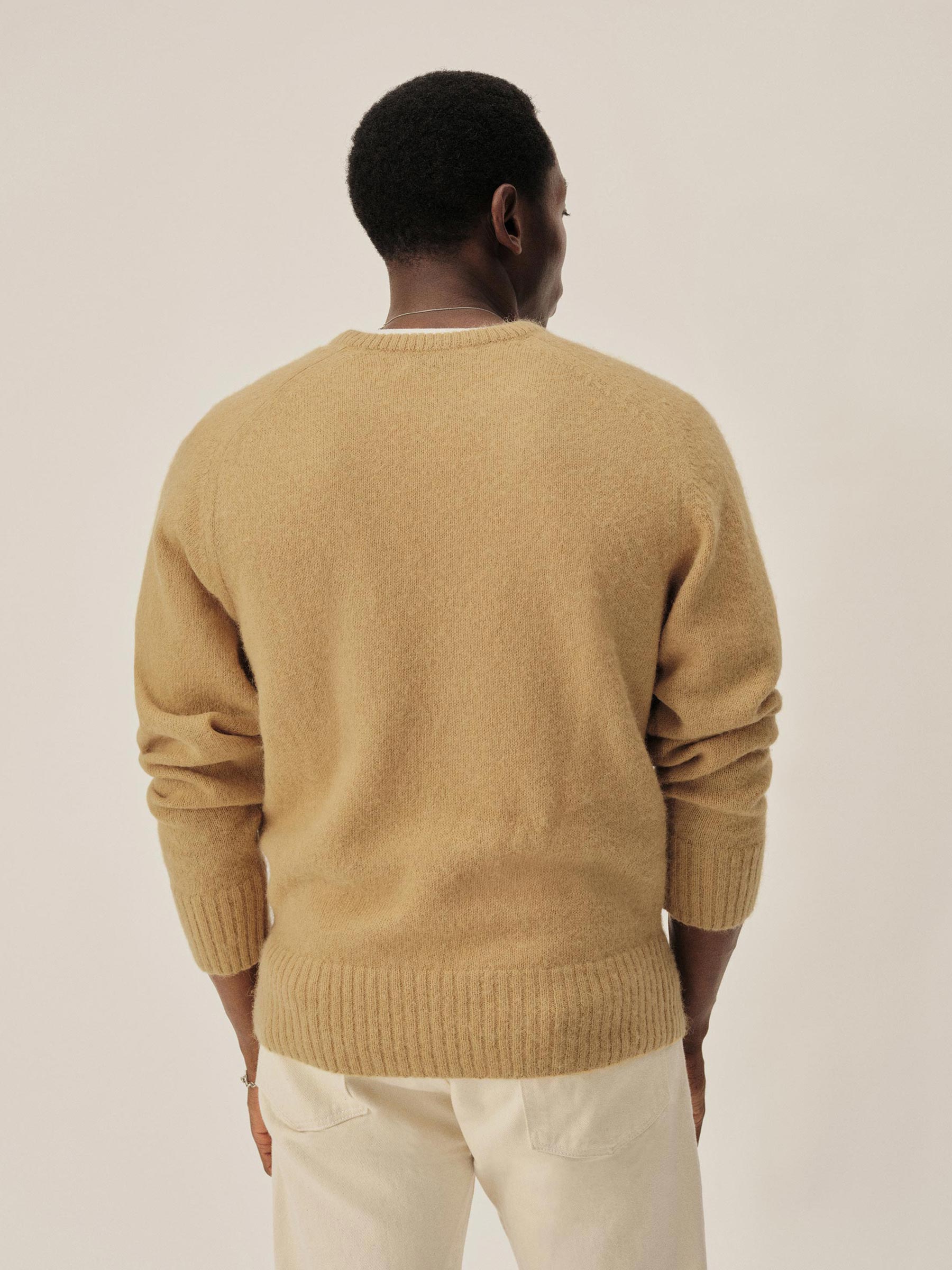 Goldenrod Shaggy Alpaca Saddle Crew - Image 6