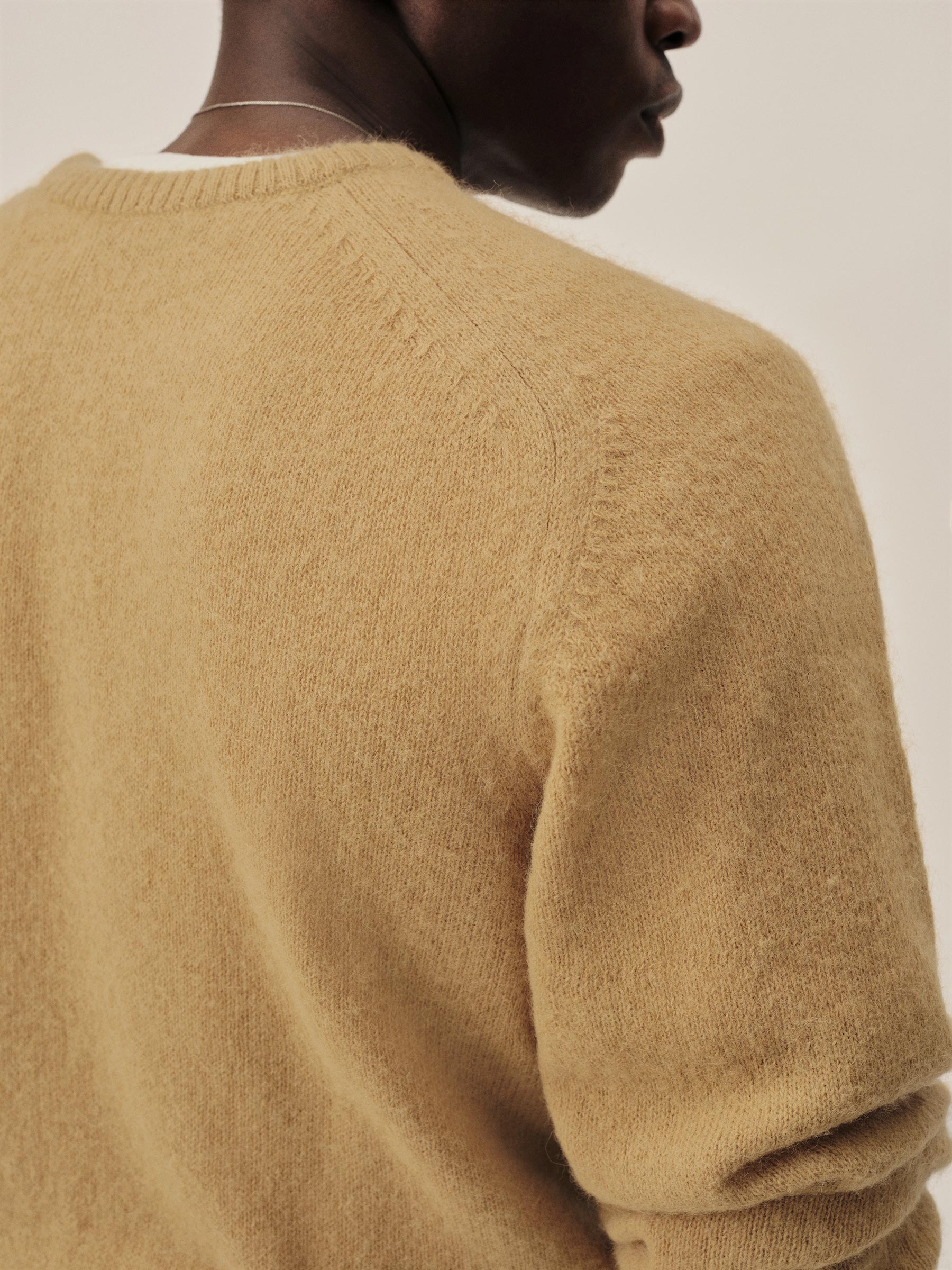 Goldenrod Shaggy Alpaca Saddle Crew - Image 7