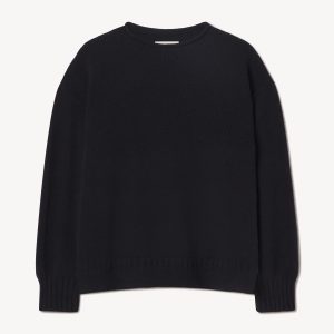 Dark Navy Heritage Wool Guernsey Rollneck