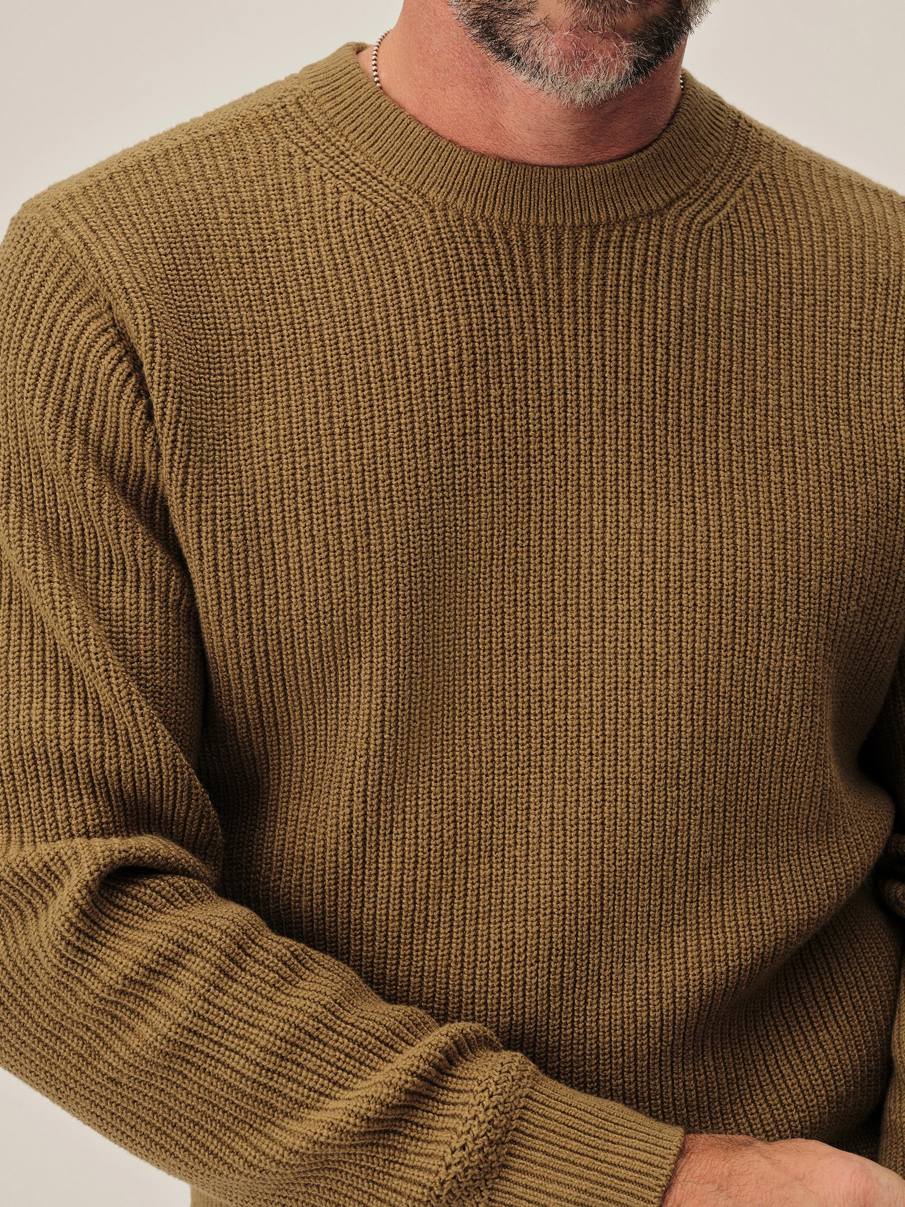 British Khaki Seafarer Cotton Rib Crew - Image 4