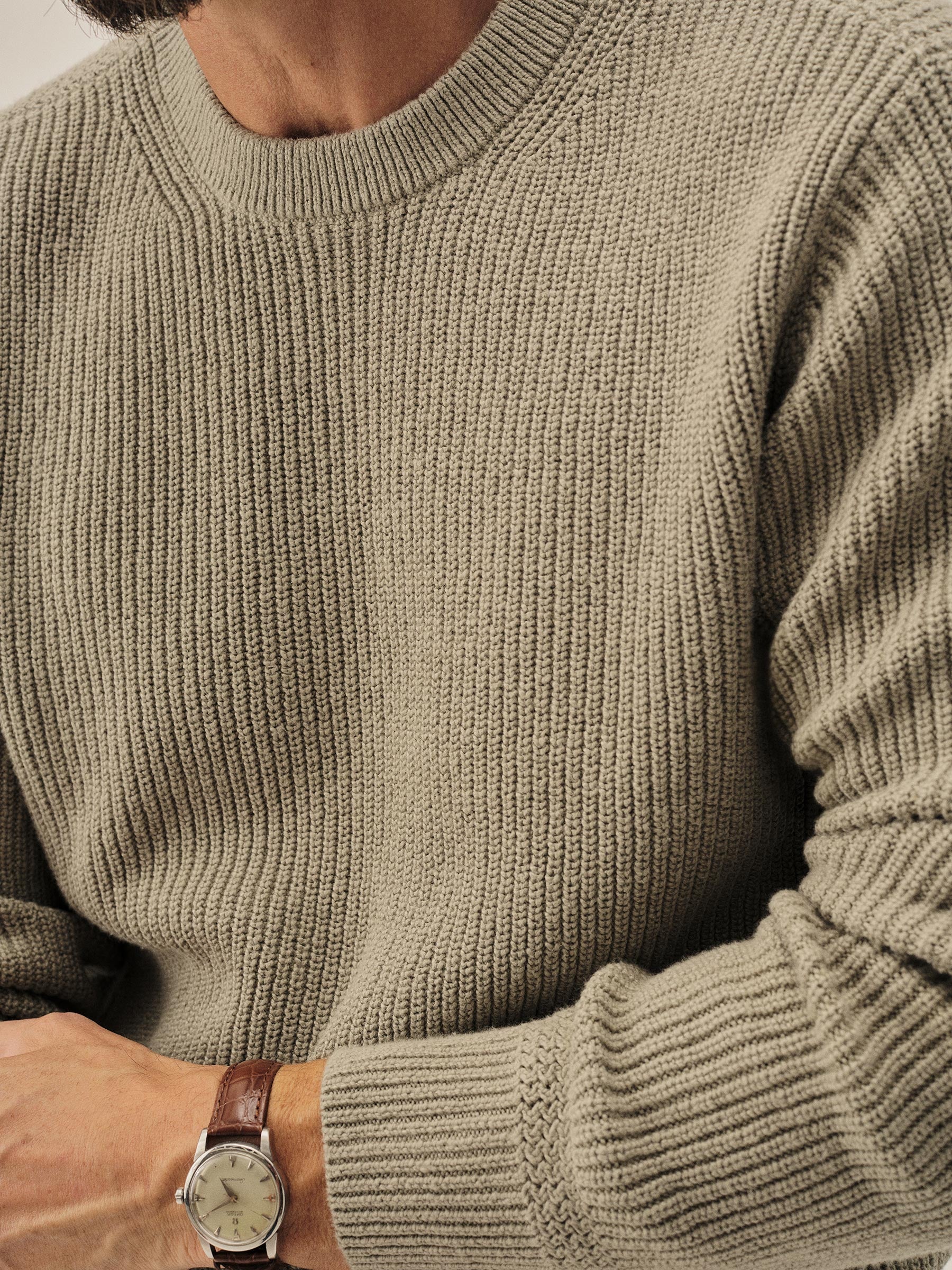 Dusty Sage Seafarer Cotton Rib Crew - Image 4