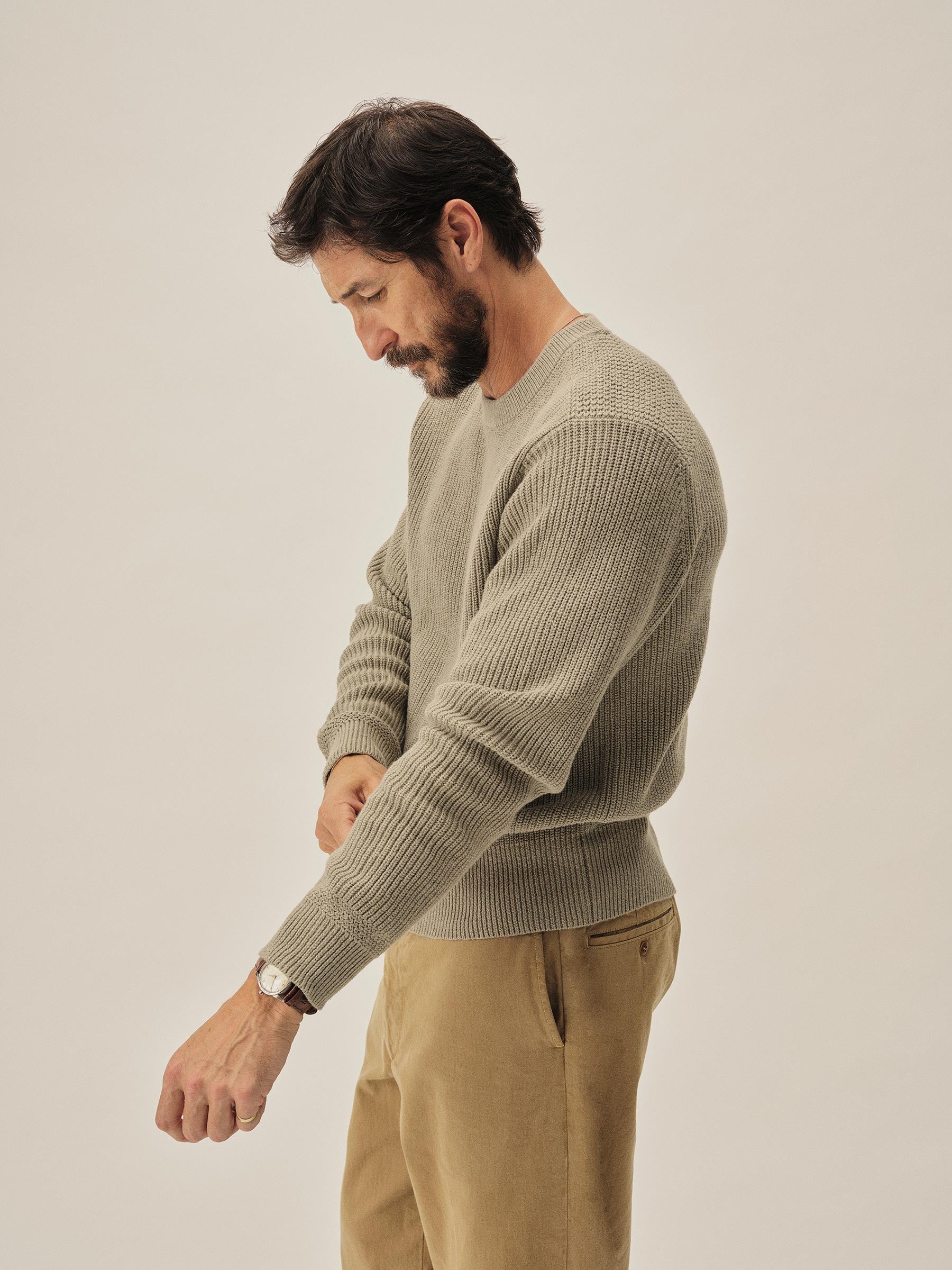 Dusty Sage Seafarer Cotton Rib Crew - Image 5