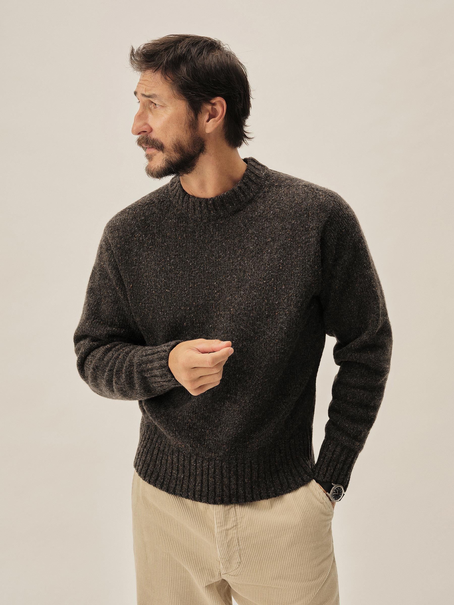 Bed Rock Seastack Wool Tweed Mock Turtleneck - Image 2