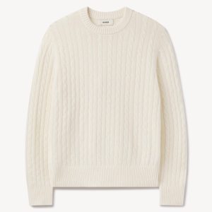 Natural California Cashmere Cable Crew