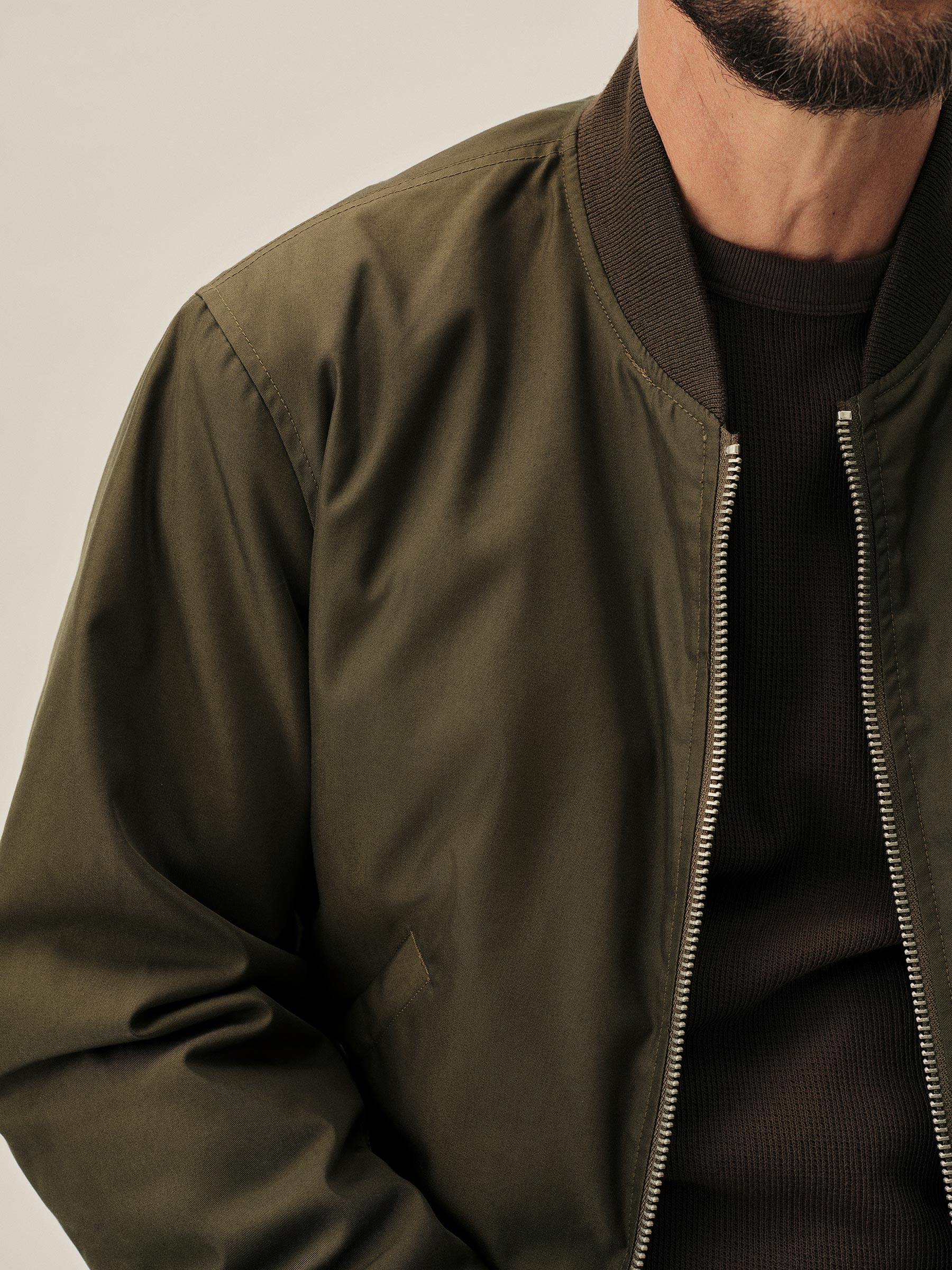 Deep Olive Storm Stopper Bomber Jacket - Image 4