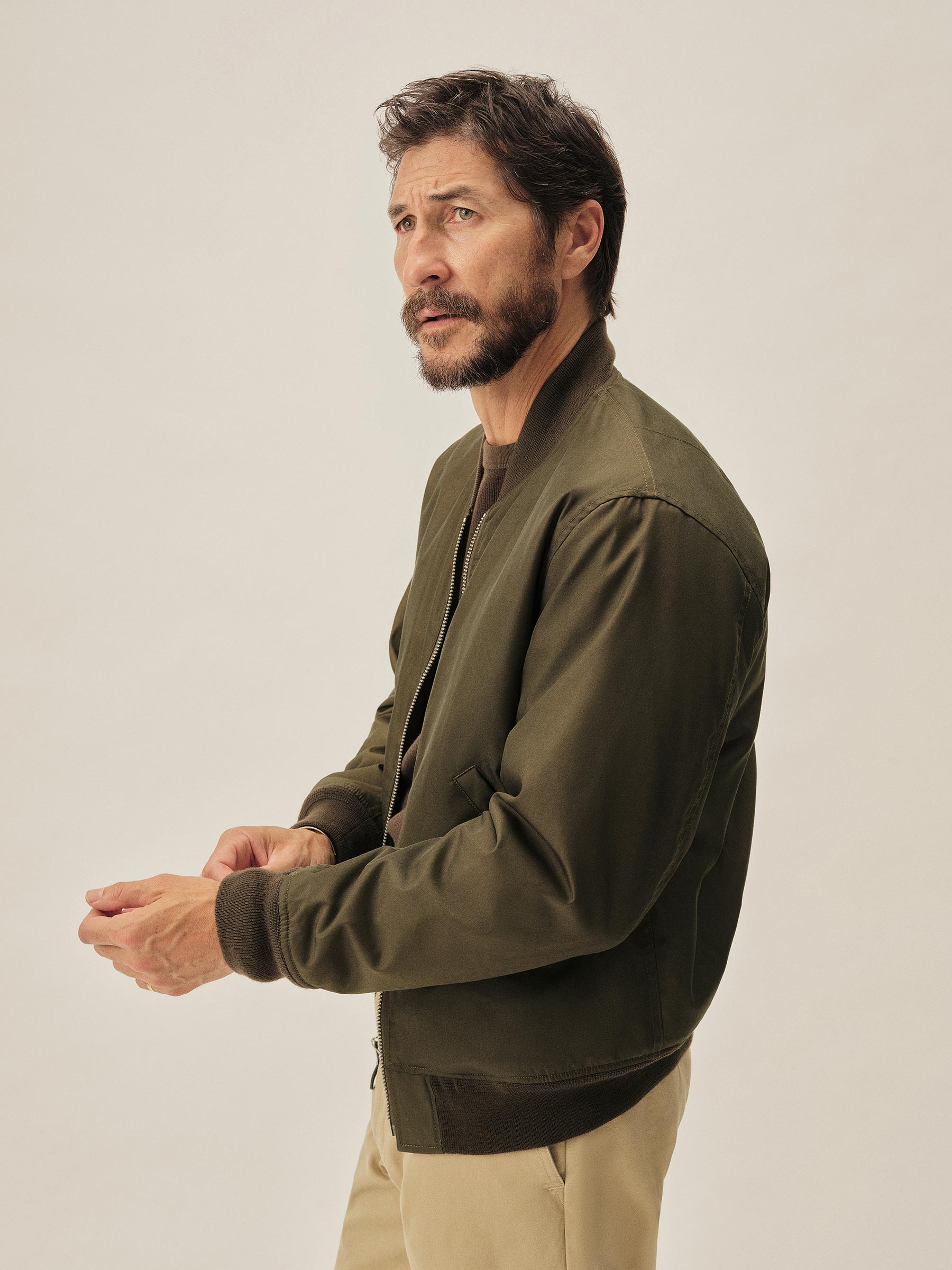 Deep Olive Storm Stopper Bomber Jacket - Image 5
