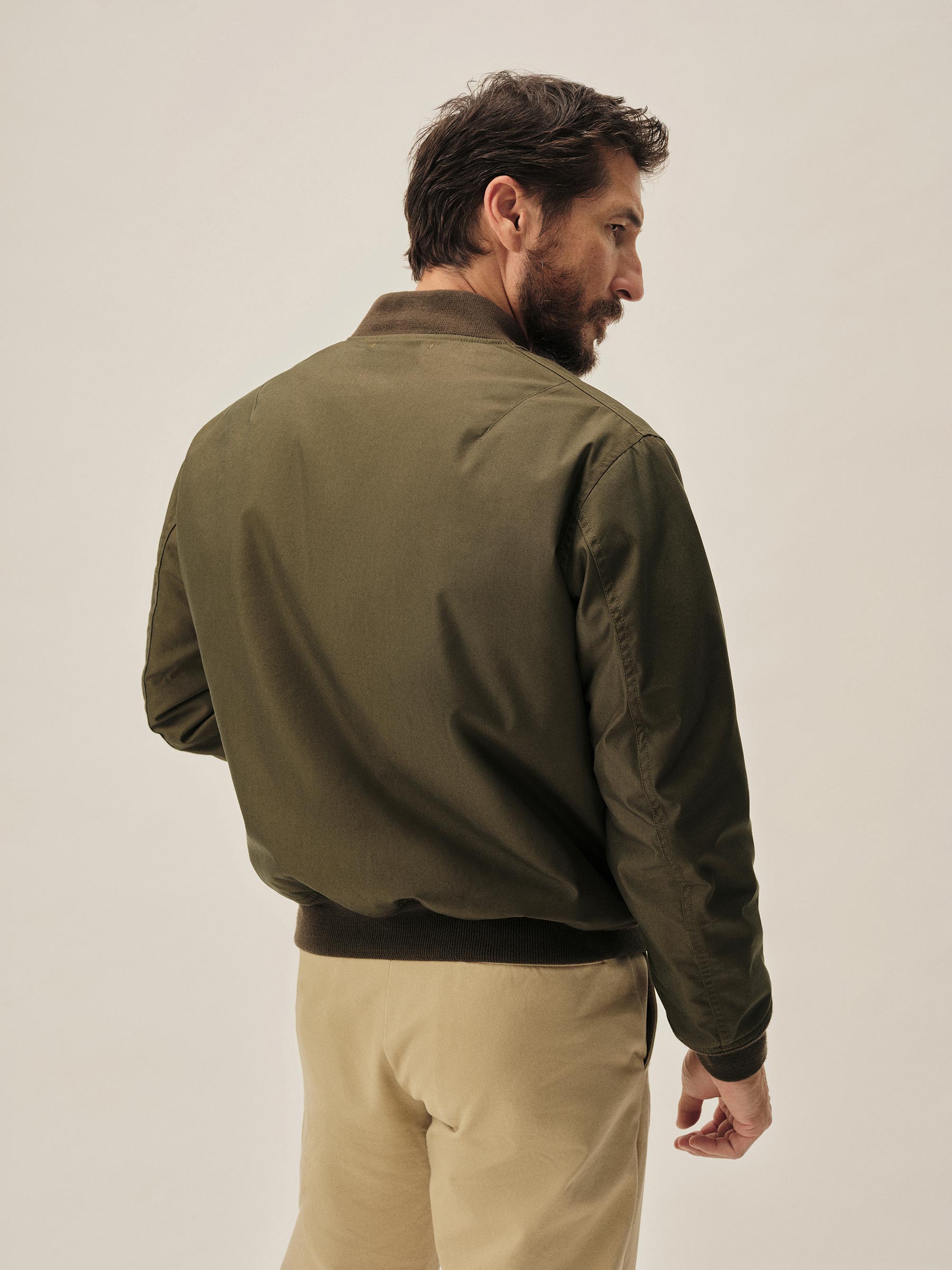 Deep Olive Storm Stopper Bomber Jacket - Image 6