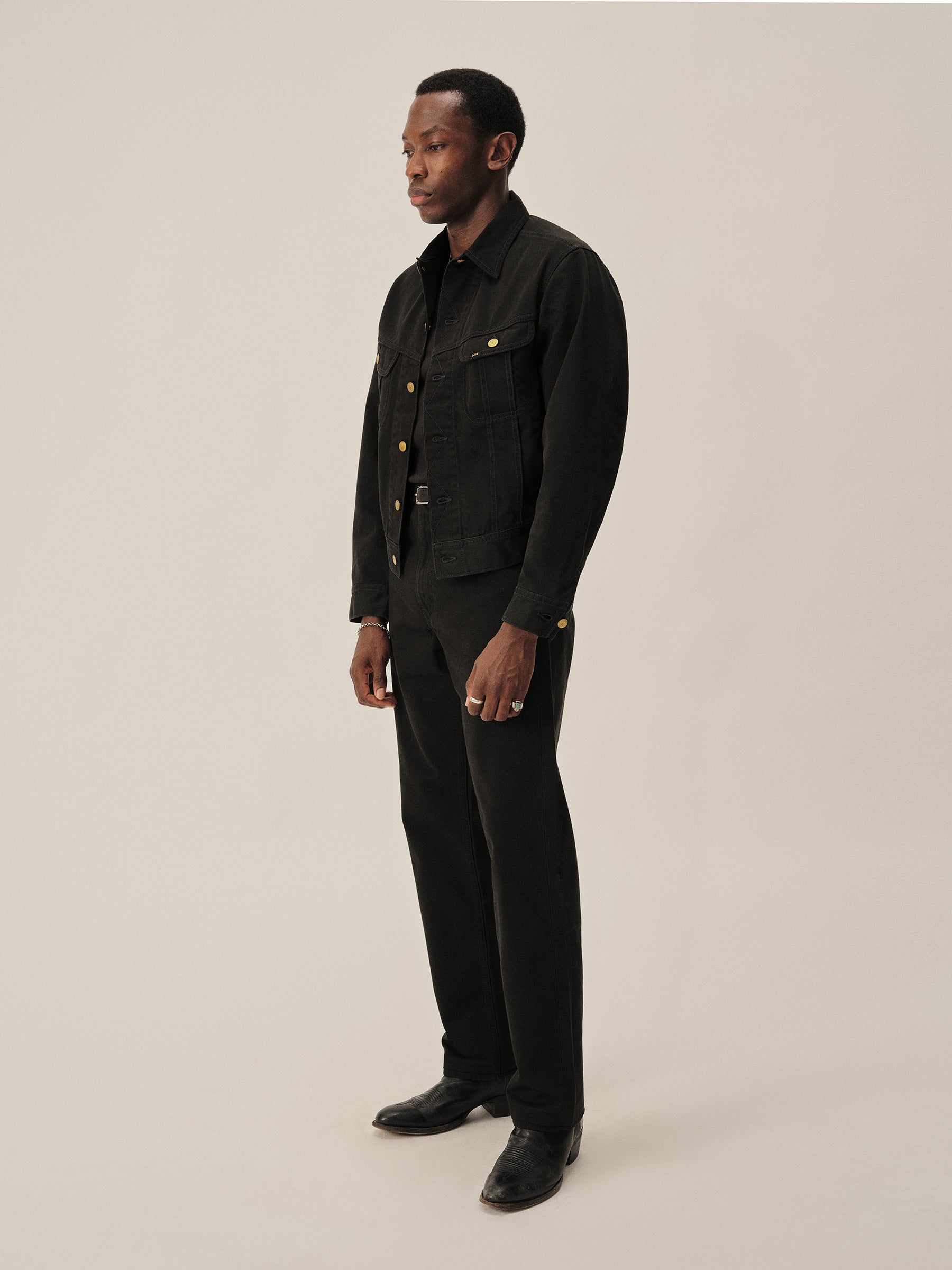 Black Lee X Buck Mason Sateen Westerner Jacket- Modern American Classics - Image 5