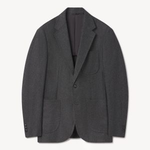 Heather Charcoal Italian Wool Flannel Graduate Blazer
