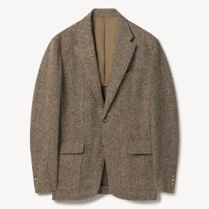 Brown / Black Herringbone Tweed Countryman Jacket