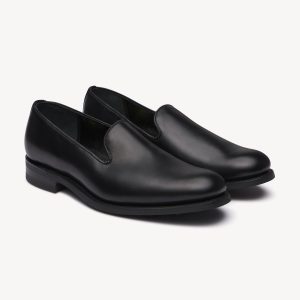 Black Sanders x Buck Mason Leather Wholecut Loafer- Modern American Classics