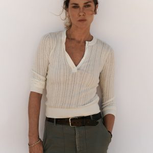 White Keepsake Pointelle Henley