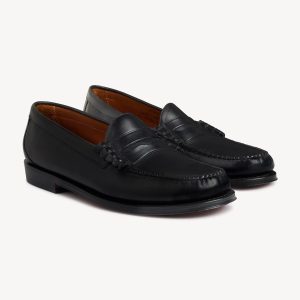 Black Leather G.H. Bass X Buck Mason Larson Loafer- Modern American Classics