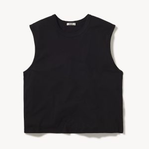 Black Slub Muscle Tank