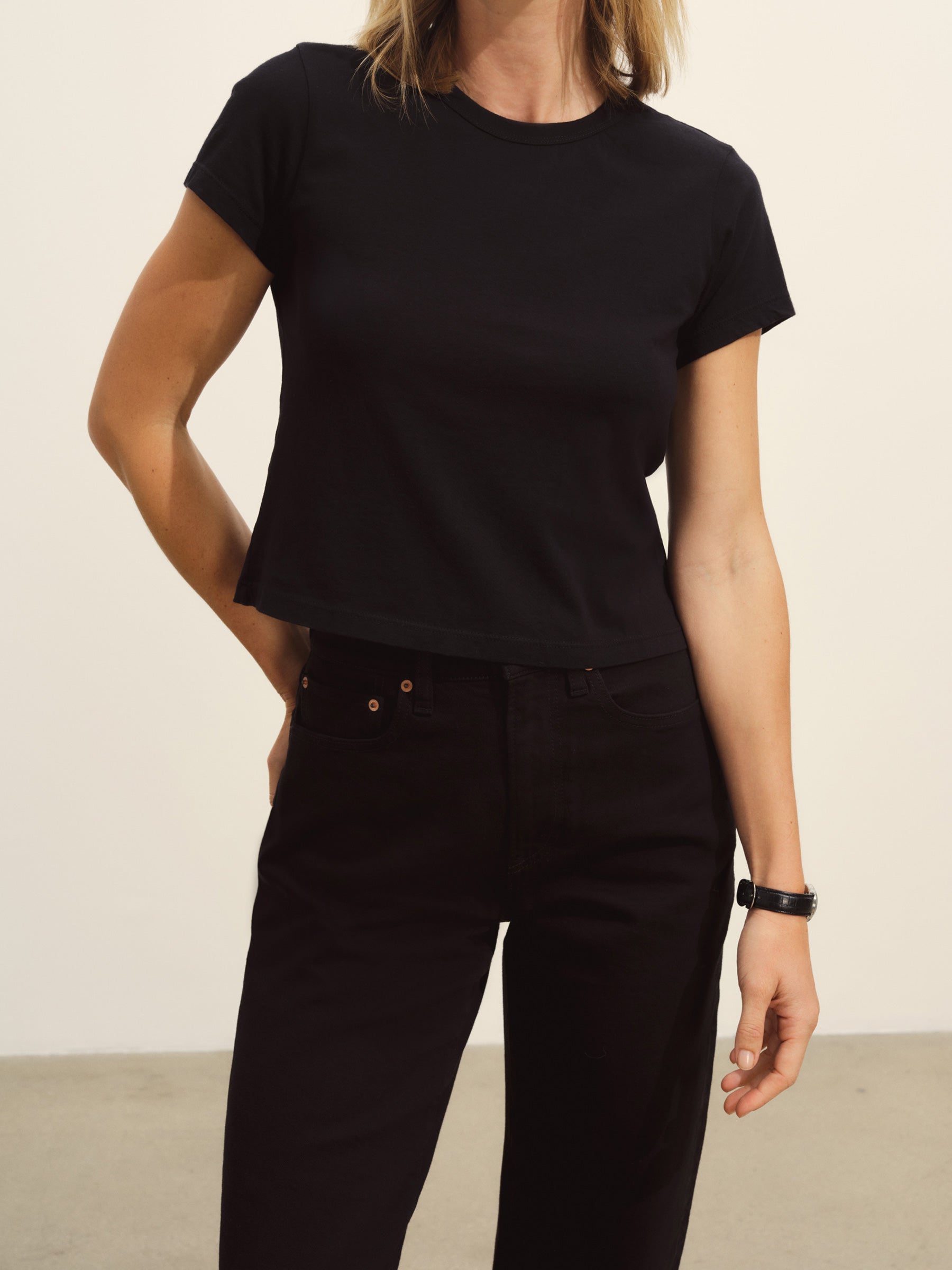 Black Pima Boxy Crew - Image 3