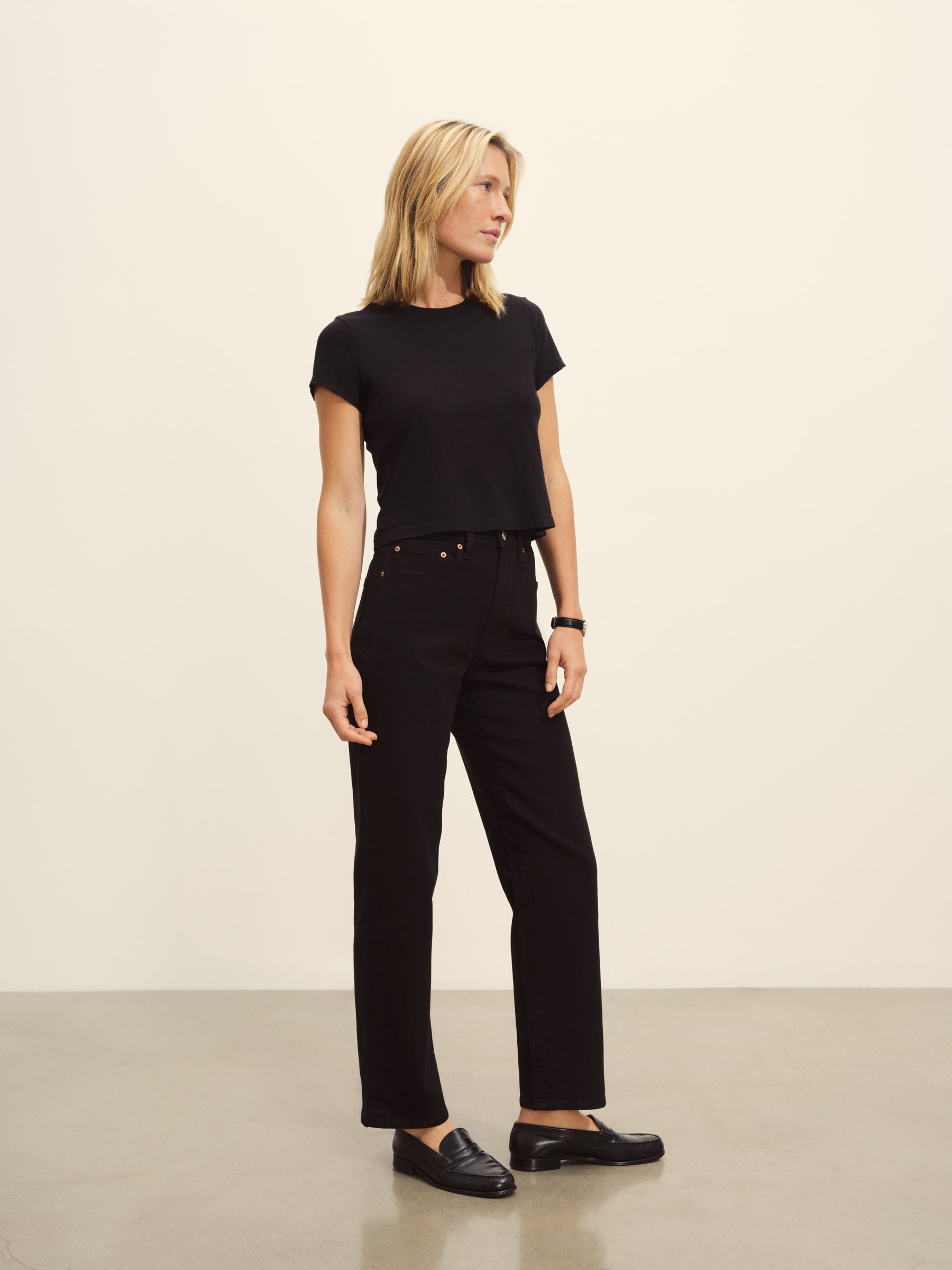 Black Pima Boxy Crew - Image 6