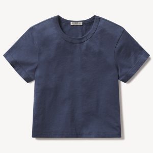 Vintage Blue Pima Boxy Crew