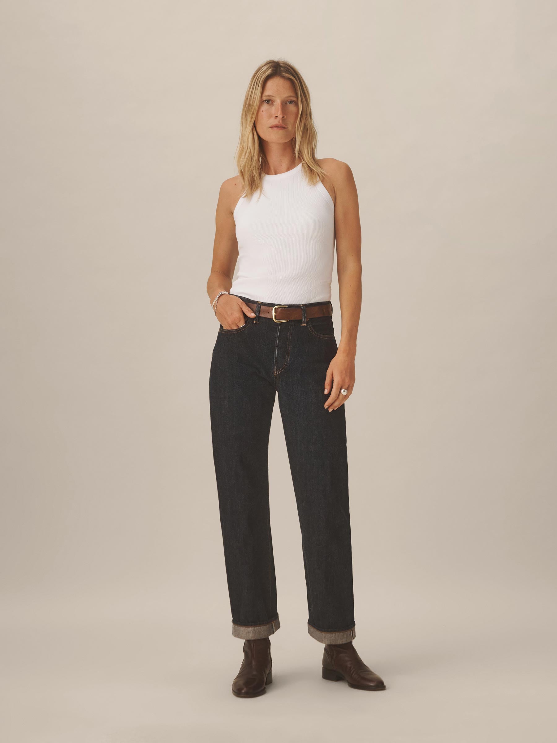 White Surplus Rib Tank - Image 3