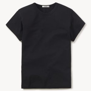 Black Pima Slim Crew