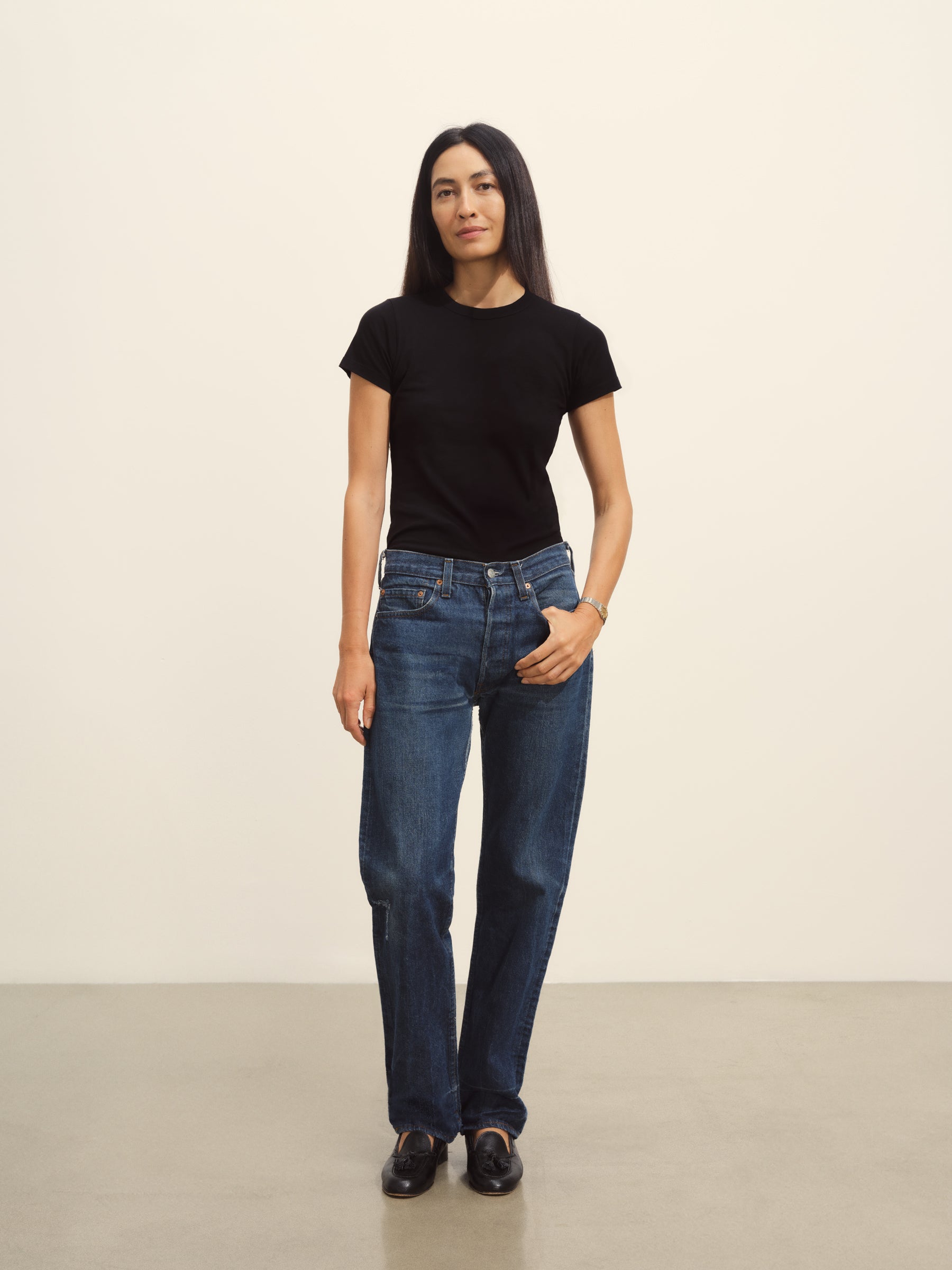 Black Pima Slim Crew - Image 3
