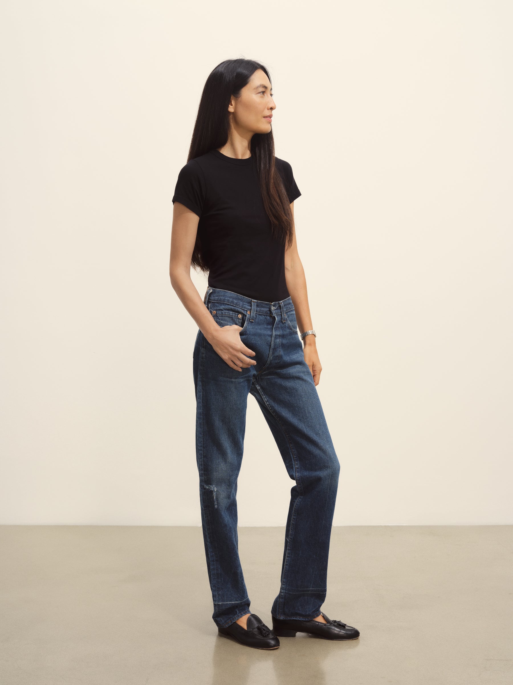 Black Pima Slim Crew - Image 5