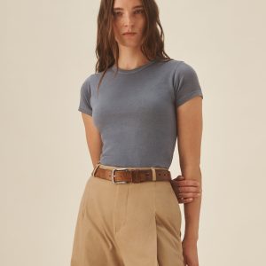 Tidepool Blue Pima Slim Crew