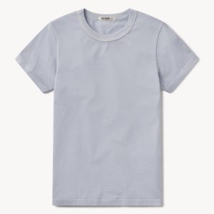 Dusty Blue Venice Wash Pima Slim Crew