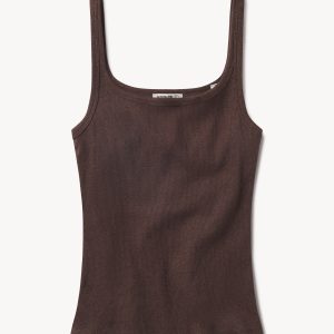 Marled Chestnut Surplus Rib Scoop Neck Tank