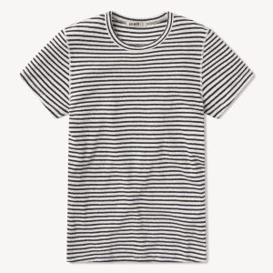 Natural / Navy Stripe Heirloom Rib S/S Tee