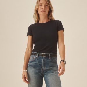 Dark Navy Heirloom Rib S/S Tee
