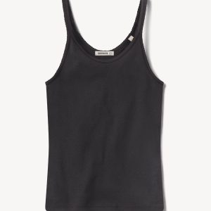 Soft Black Heirloom Rib Scoop Tank