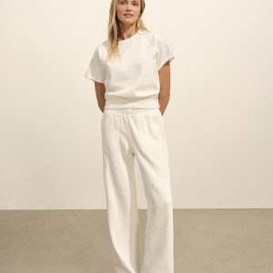 Natural Tropez Terry Cloth Wide Leg Pant