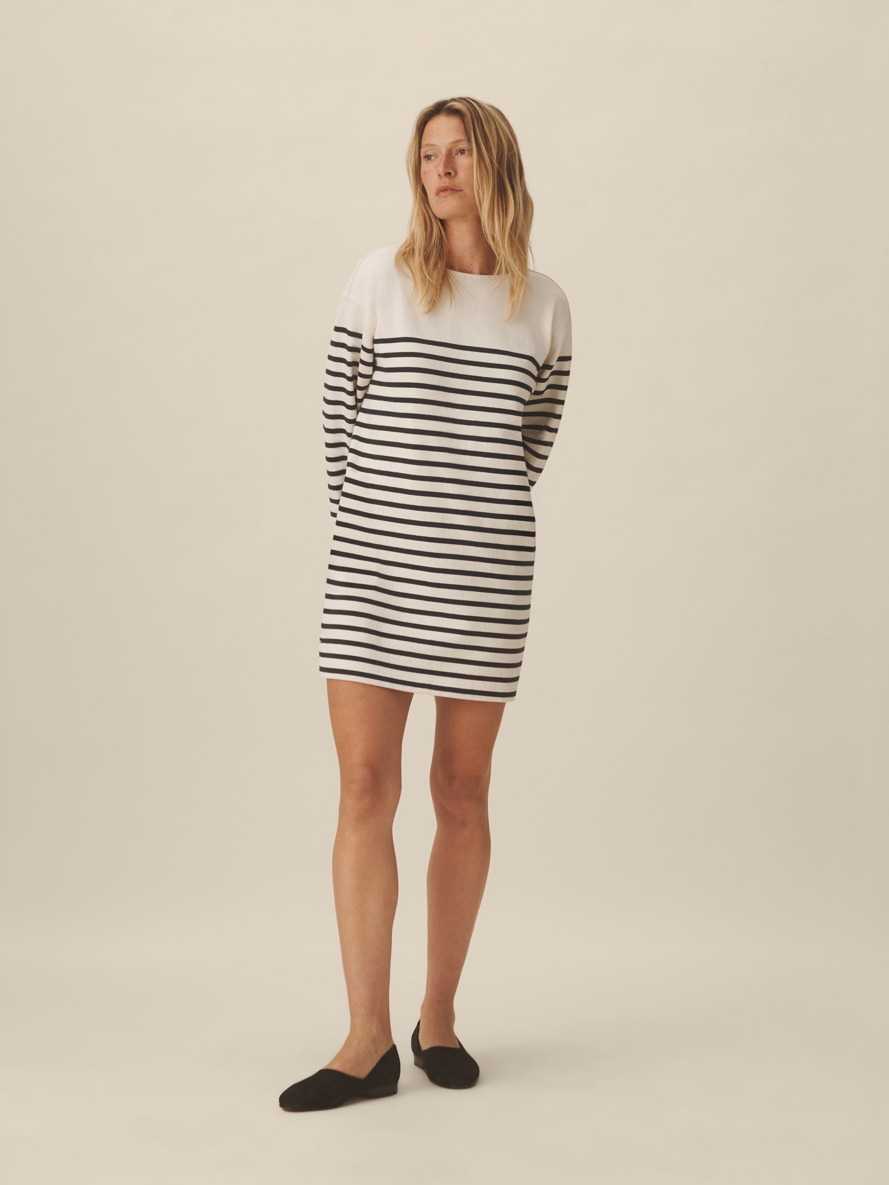 Natural / Dark Navy Stripe Catalina Mariner Dress - Image 2