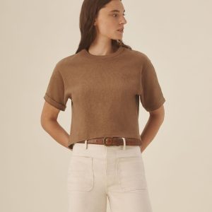 Tawny Field-Spec Boyfriend Crop Tee