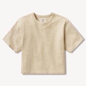 Taupe Field-Spec Boyfriend Crop Tee
