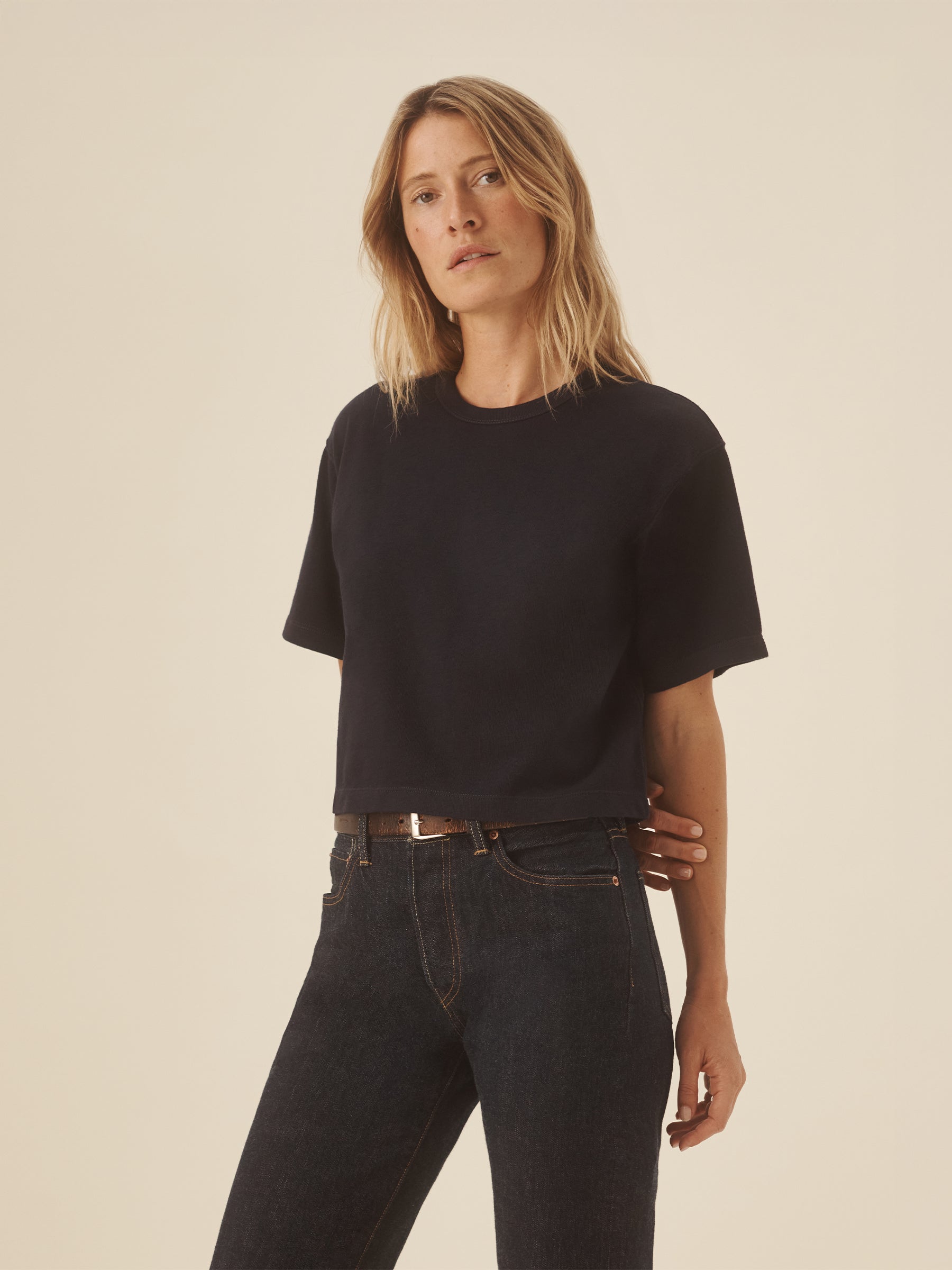 Dress Navy Field-Spec Boyfriend Crop Tee - Image 2