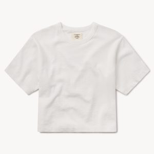 White Field-Spec Boyfriend Crop Tee
