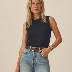 Dark Navy Heirloom Rib Muscle Tank