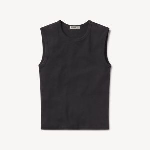 Soft Black Heirloom Rib Muscle Tank