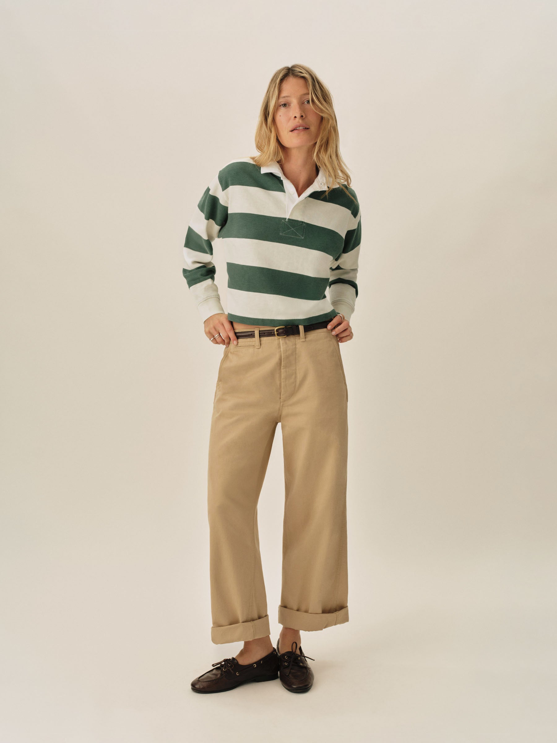 Natural / Vintage Green Stripe Field-Spec Rugby Polo - Image 5