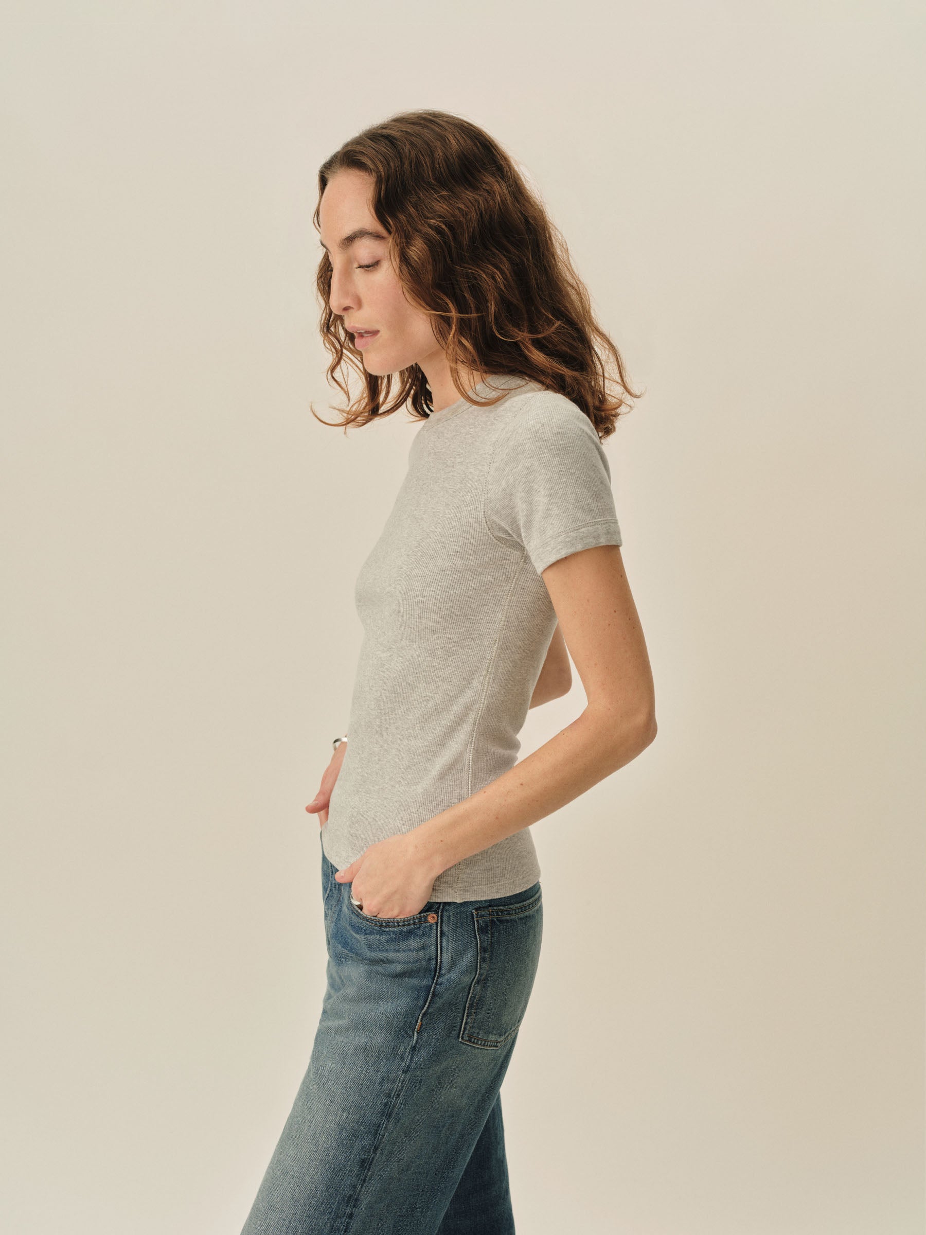 Heather Grey Surplus Rib S/S Tee - Image 4
